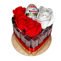 Tort Serce Kinder Ze Słodyczy Prezentowy Kosz Box Zestaw Prezent na Urodziny Imieniny