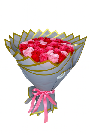 Piękny Bukiet z 54 Róż Idealny Prezent na Urodziny Imieniny