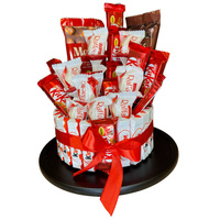 Tort KtiKat Z Najlepszych Słodyczy Prezentowy Kosz Box Zestaw Prezent na Urodziny Imieniny