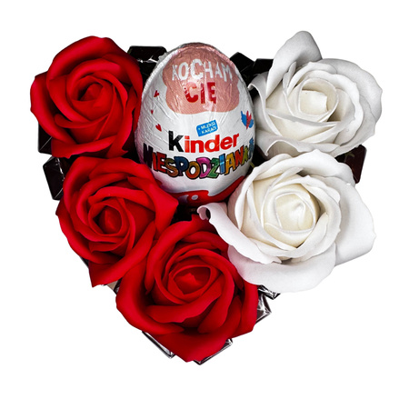 Tort Serce Kinder Ze Słodyczy Prezentowy Kosz Box Zestaw Prezent na Urodziny Imieniny