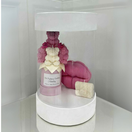 Box prezentowy z personalizowaną świecą sojową – miskami z wosku sojowego