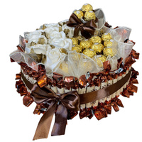 Tort Konafetto ze Słodyczy Prezentowy Kosz Box Zestaw Prezent na Urodziny Imieniny